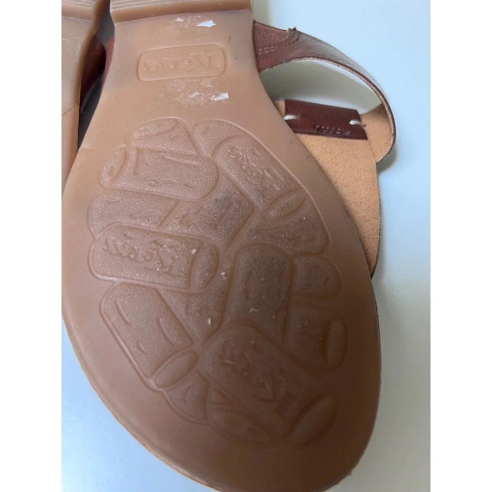 Korks Khell‎ Brown Thong Sandals Womens 6M Flat Slide KR0001206